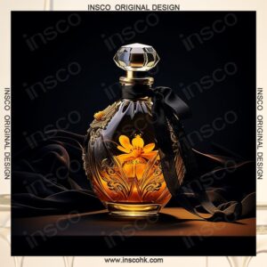 Carved Glass Oil Perfume Bottle With Big Size