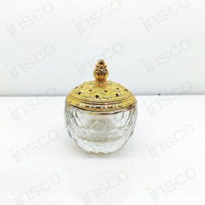 Crystal Incense Burner with Metal Cap