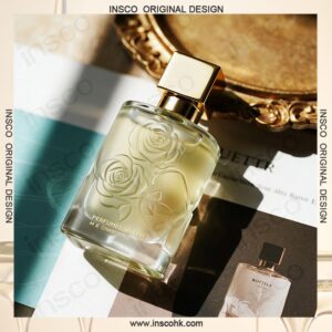 Frosted Round Glass Spray Bottle With Carved Pattern