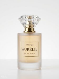 Glass Bottle With Frosted Glass Body &amp; Crystal Cap