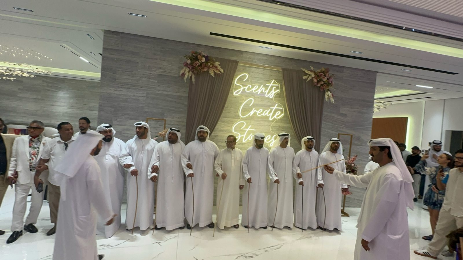 Guests enjoy the Al Ayala dance performance during the Al Haramain OUD & PERFUME EVENT