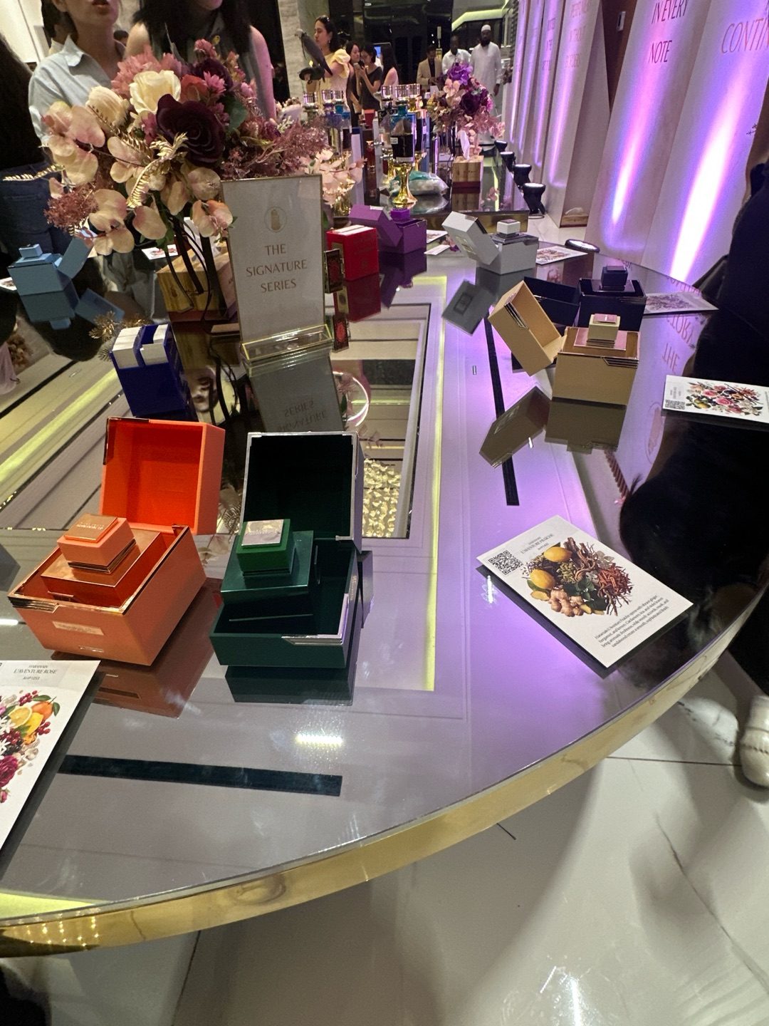 Al Haramain Signature Series presentation tables at the OUD & PERFUME EVENT